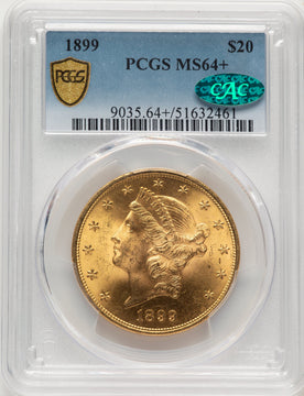 1899 $20 CAC Liberty Double Eagle PCGS MS64+
