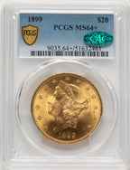 1899 $20 CAC Liberty Double Eagle PCGS MS64+