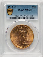 1913-D $20 Saint-Gaudens Double Eagle PCGS MS65+ (777985046)