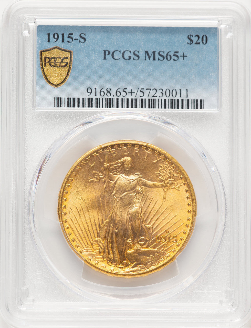 1915-S $20 Saint-Gaudens Double Eagle PCGS MS65+