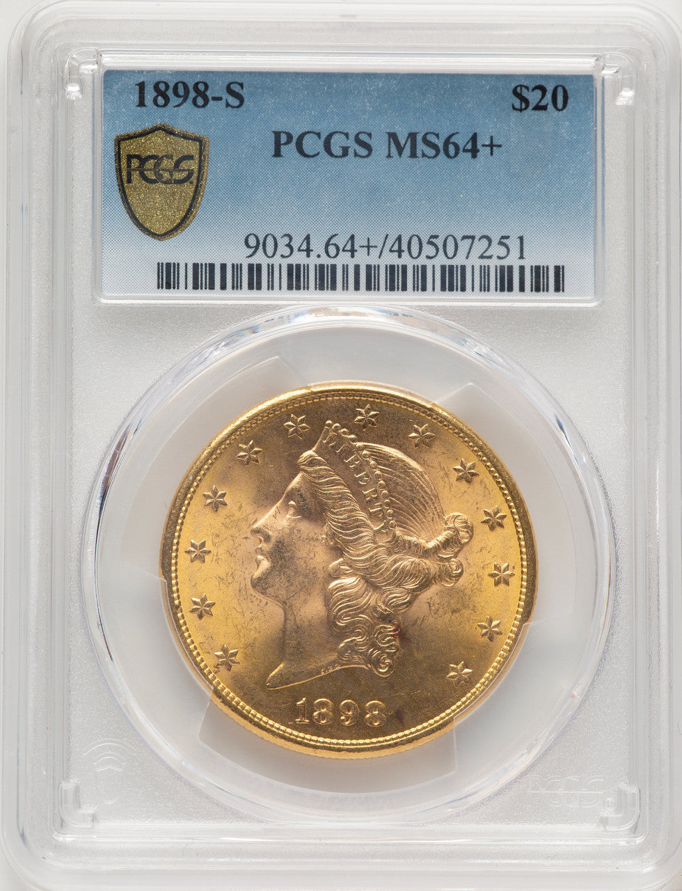 1898-S $20 Liberty Double Eagle PCGS MS64+ (778017001)