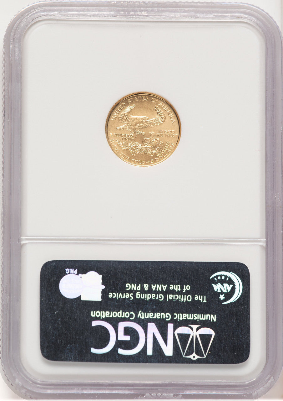 2007-W Burnished Gold Eagle 1/10 oz ER Blue NGC MS70