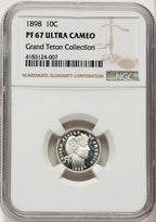 1898 10C Proof Barber Dime NGC PR67