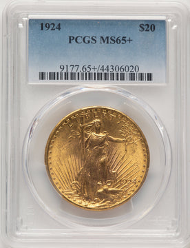 1924 $20 Saint Saint-Gaudens Double Eagle PCGS MS65+ (778052005)