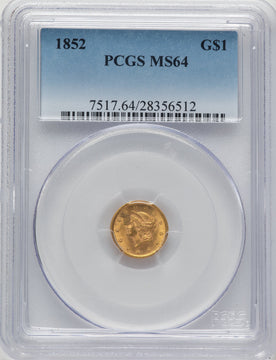 1852 G$1 Gold Dollar PCGS MS64 (778185001)