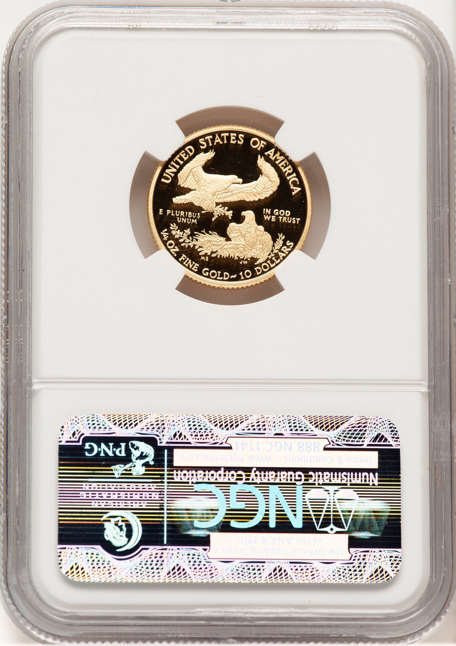 2010-W Proof Gold Eagle 1/4 oz Brown Label NGC PF70
