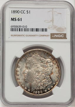 1890-CC Morgan Dollar NGC MS61 (778223031)
