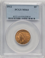 1912 $5 Indian Half Eagle PCGS MS64 (778223104)