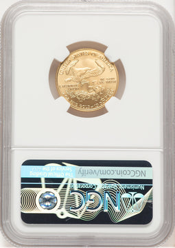 2007-W Burnished Gold Eagle 1/4 oz Brown Label NGC MS70