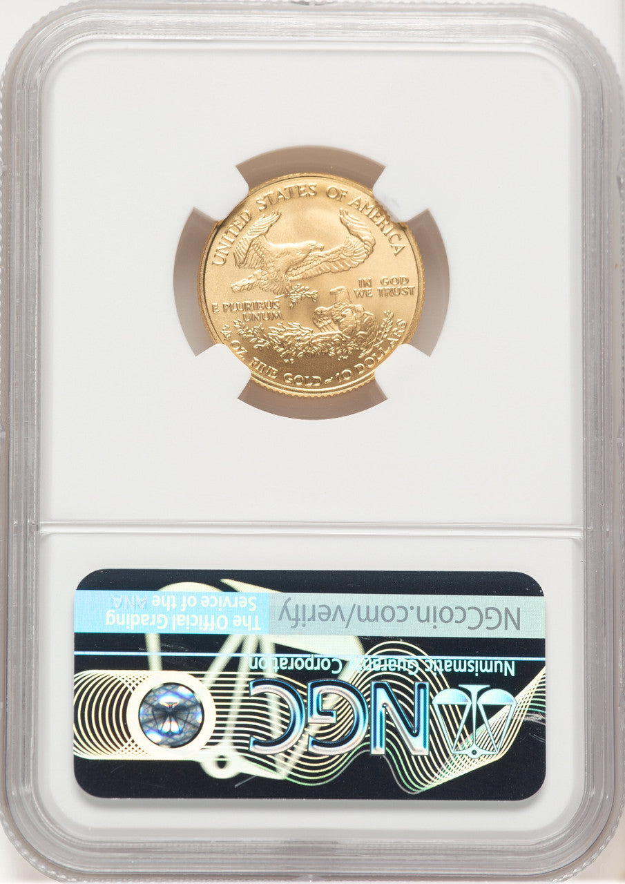 2007-W Burnished Gold Eagle 1/4 oz Brown Label NGC MS70