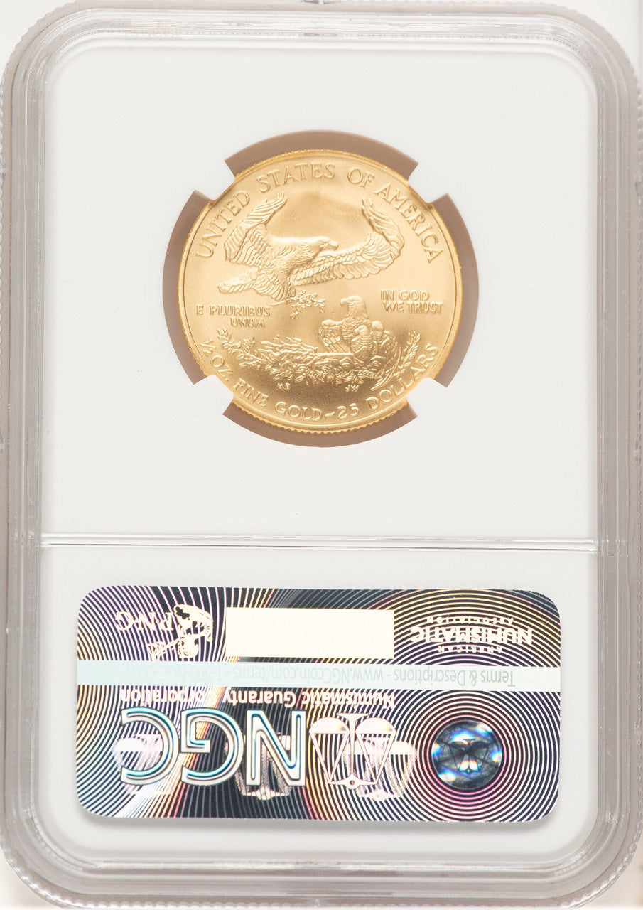 2007-W Burnished Gold Eagle 1/2 oz ER Blue NGC MS70