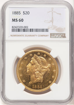 1885 $20 Liberty Double Eagle NGC MS60