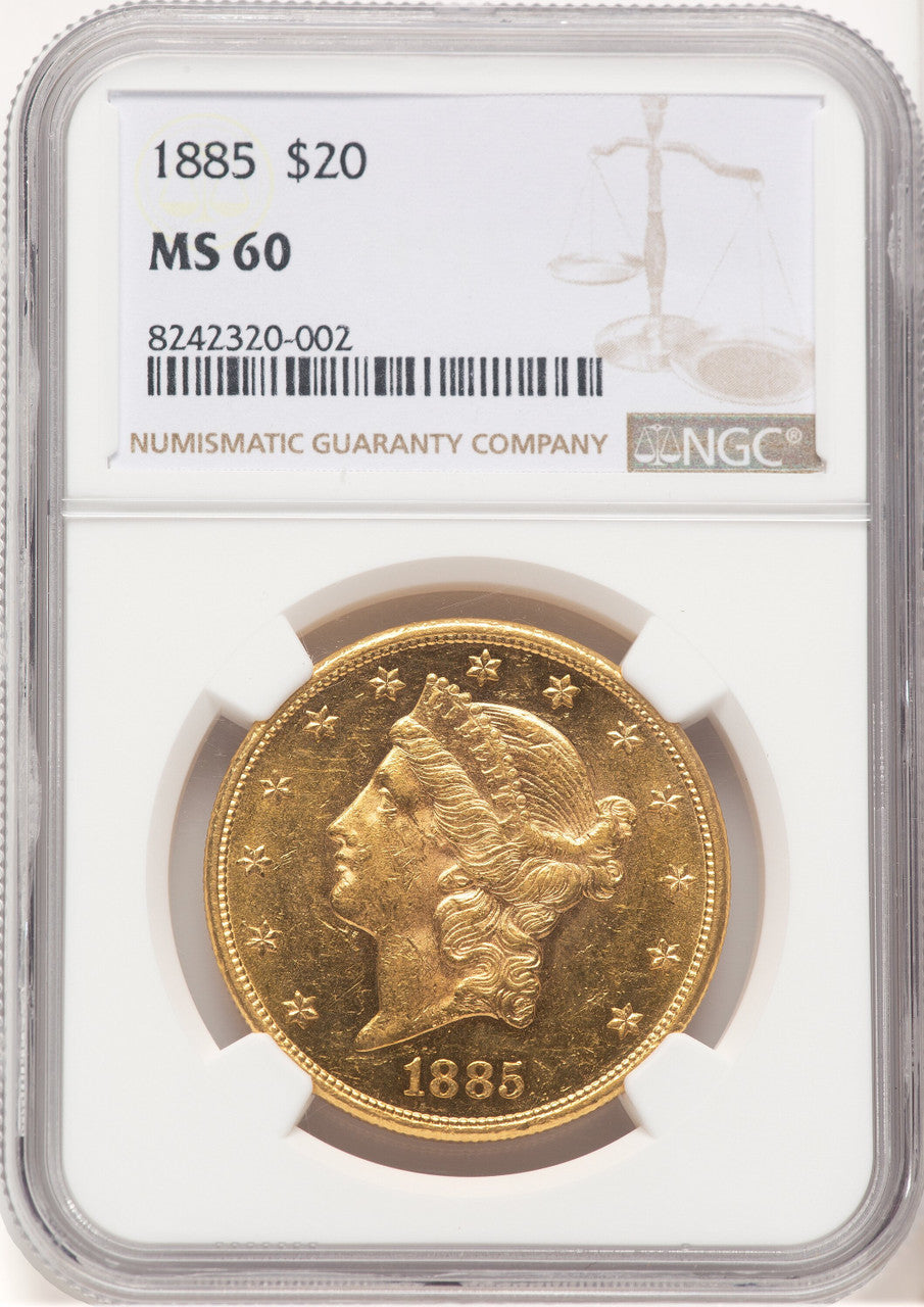 1885 $20 Liberty Double Eagle NGC MS60