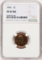 1941 1C RD Proof Lincoln Cent NGC PR67 (778254013)
