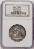 1864 50C Seated Half Dollar NGC MS67