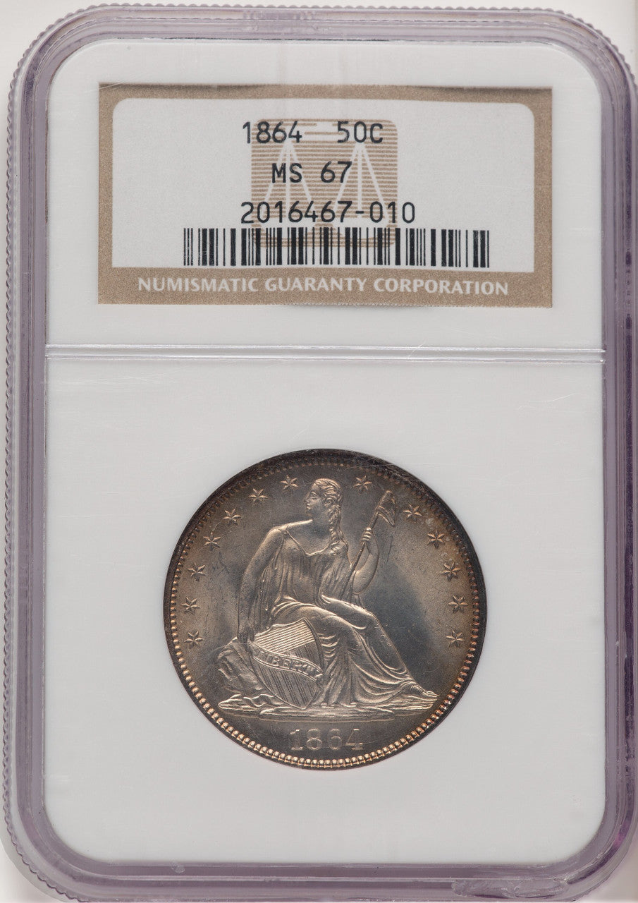 1864 50C Seated Half Dollar NGC MS67