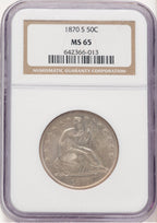1870-S 50C Seated Half Dollar NGC MS65 (778256005)