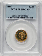 1889 $2.50 Proof Liberty Quarter Eagle PCGS PR65