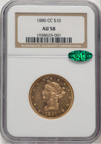 1880-CC $10 CAC Liberty Eagle NGC AU58
