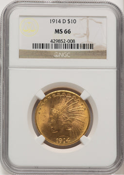 1914-D $10 Indian Eagle NGC MS66 (778256017)