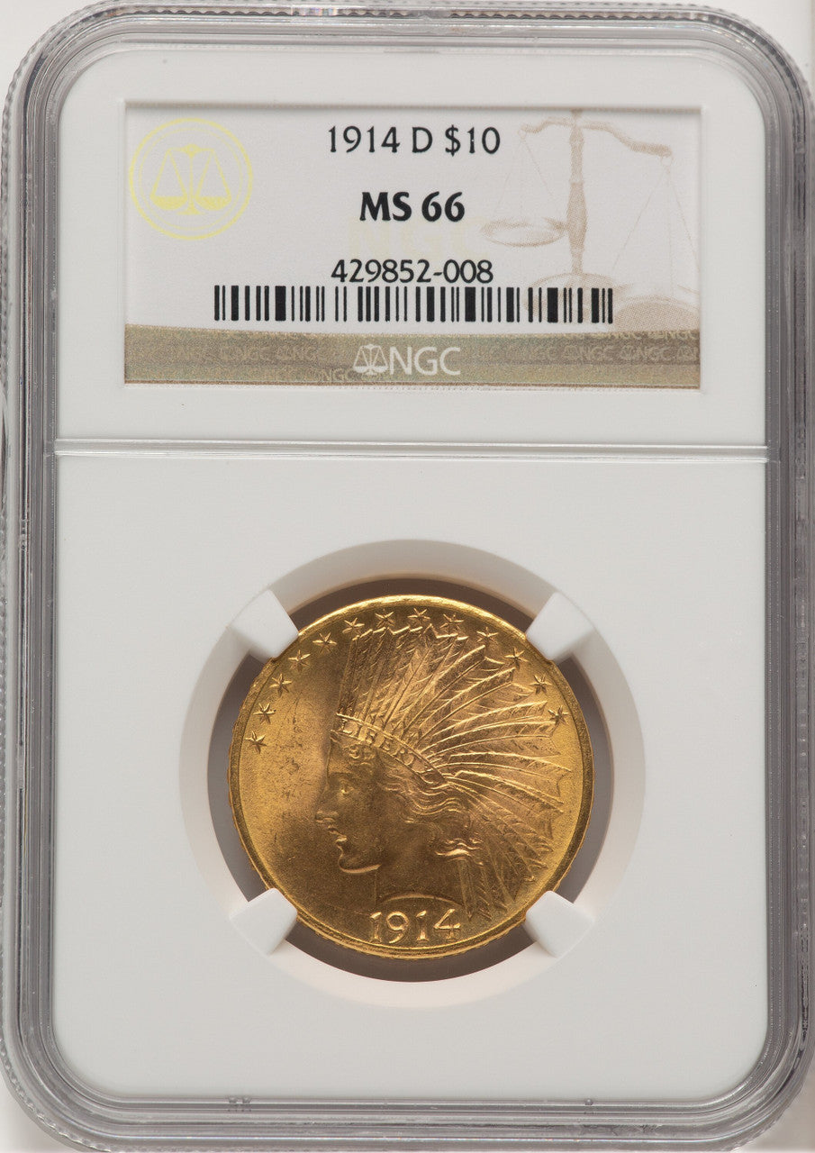 1914-D $10 Indian Eagle NGC MS66 (778256017)