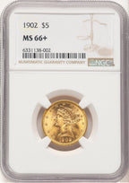 1902 $5 Liberty Half Eagle NGC MS66+