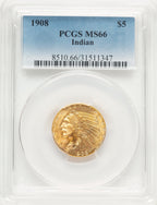 1908 $5 Indian Indian Half Eagle PCGS MS66 (778256043)
