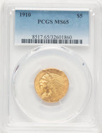 1910 $5 Indian Half Eagle PCGS MS65 (778256044)