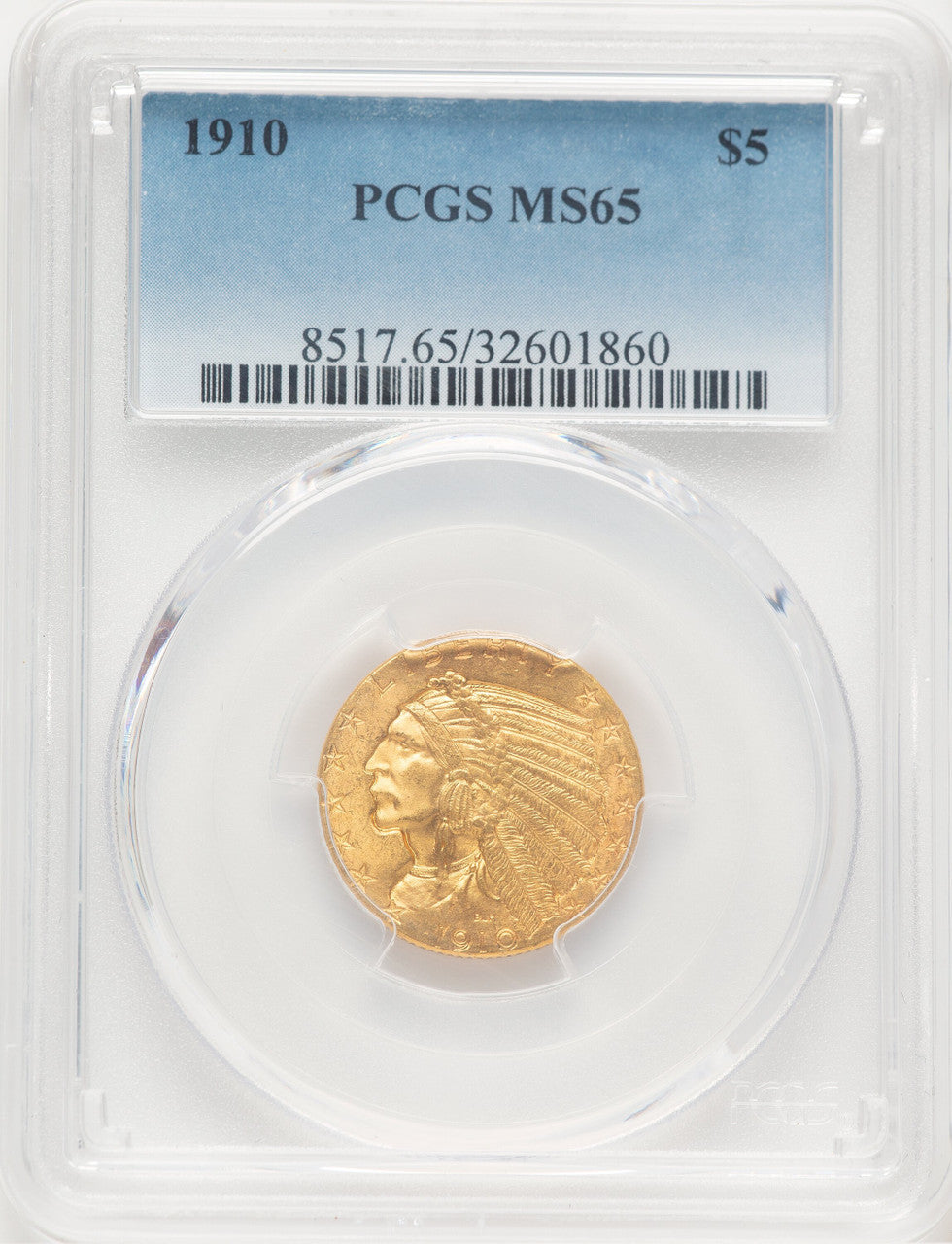 1910 $5 Indian Half Eagle PCGS MS65 (778256044)