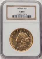 1875-CC $20 Liberty Double Eagle NGC AU58 (778256051)
