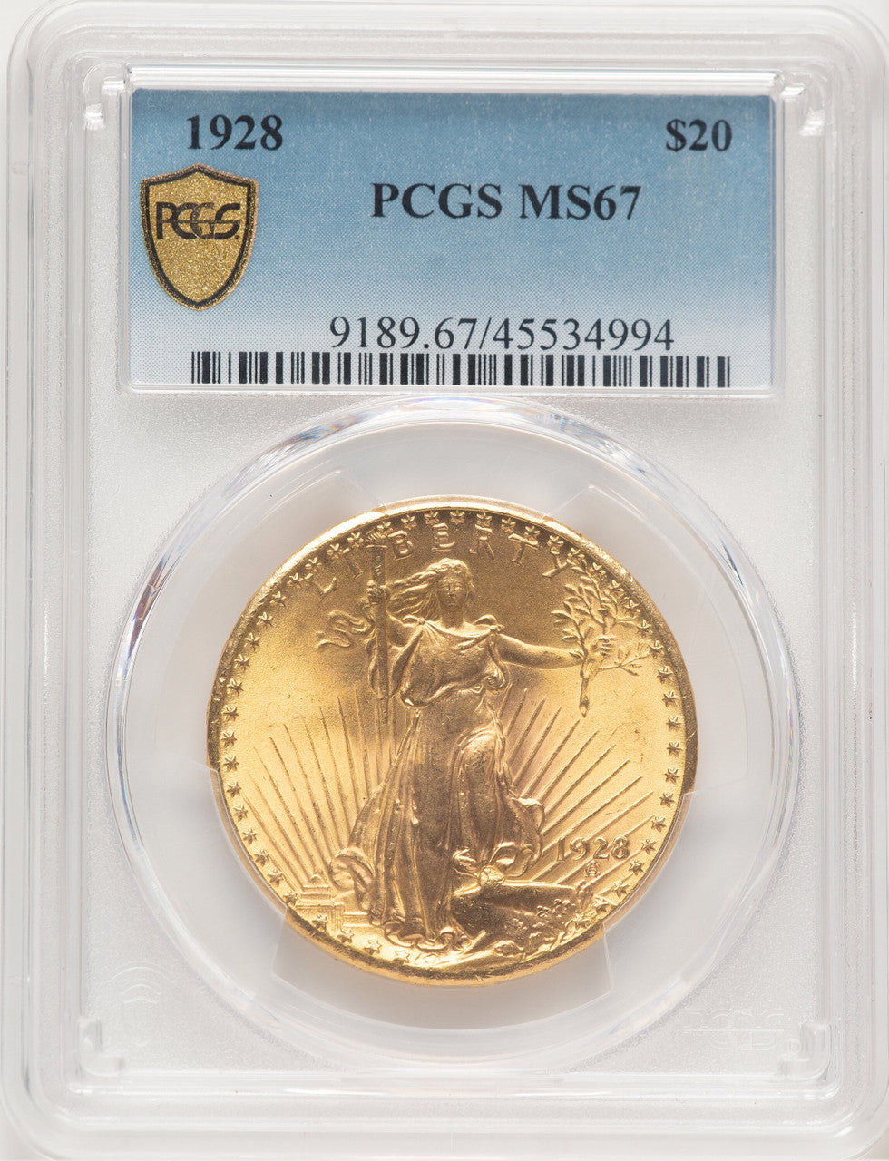 1928 $20 Saint-Gaudens Double Eagle PCGS MS67 (778256061)