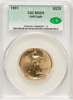 1991 Gold Eagle 1/2 oz Non Designation CACG MS69