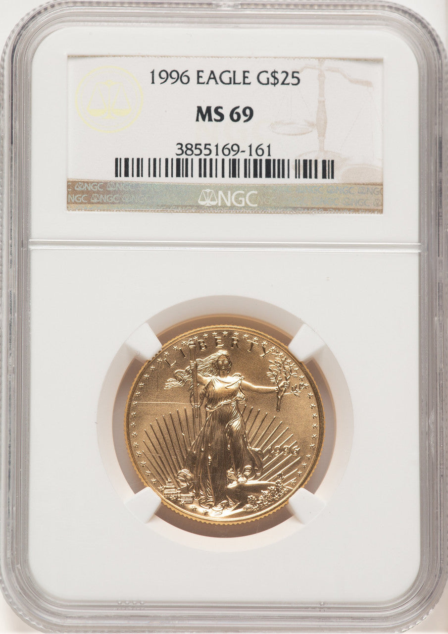 1996 Gold Eagle 1/2 oz Brown Label NGC MS69