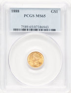 1888 G$1 Gold Dollar PCGS MS65 (778274020)