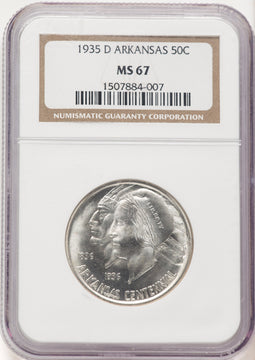 1935-D 50C Arkansas Commemorative Silver NGC MS67 (778276002)