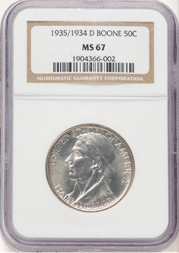 1935/34-D 50C Boone Commemorative Silver NGC MS67 (778276006)