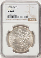 1890-CC Morgan Dollar NGC MS64 (778282007)