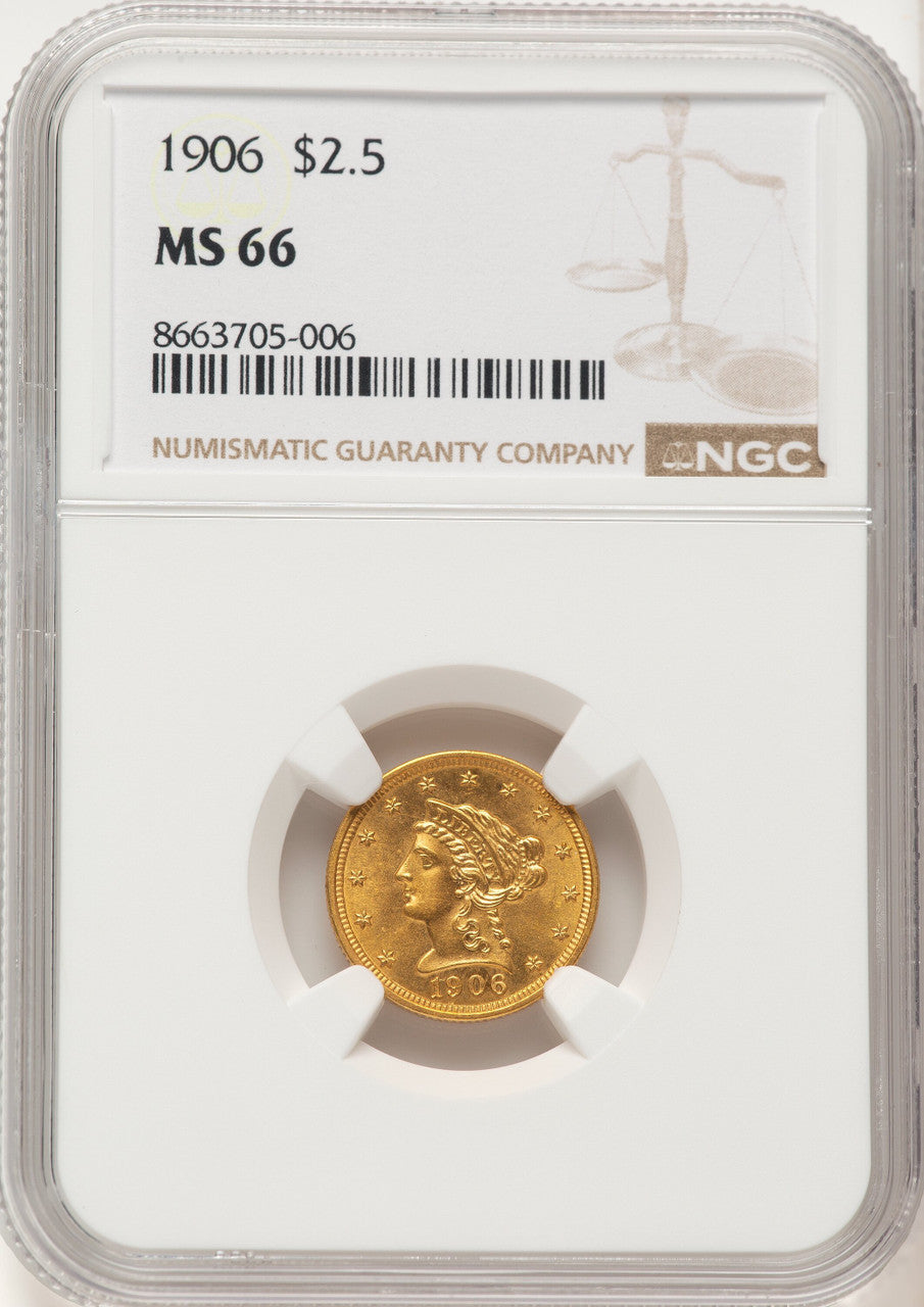 1906 $2.50 Liberty Quarter Eagle NGC MS66 (778282008)