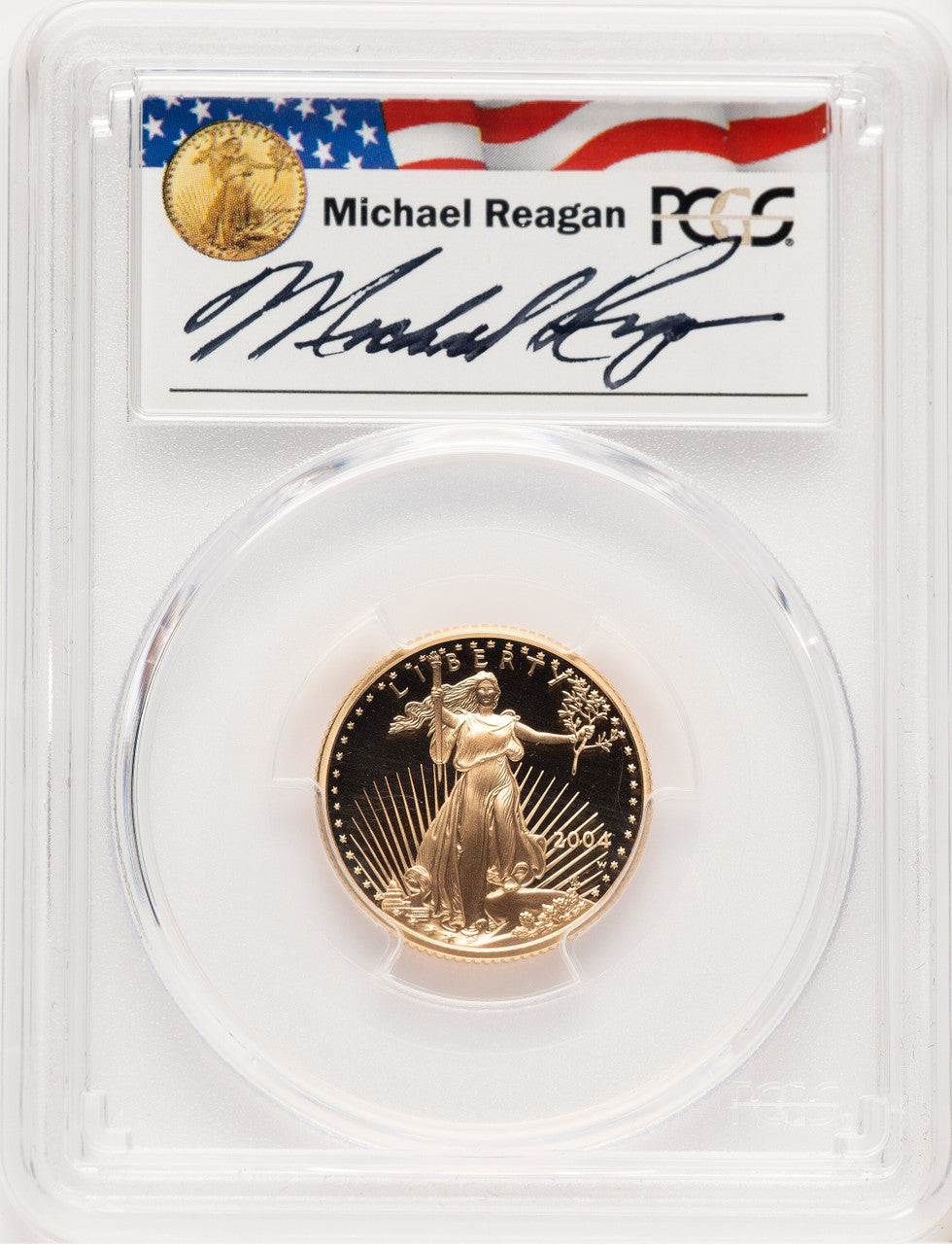 2004-W Proof Gold Eagle 1/4 oz Reagan Legacy Series Michael Reagan PCGS PR70