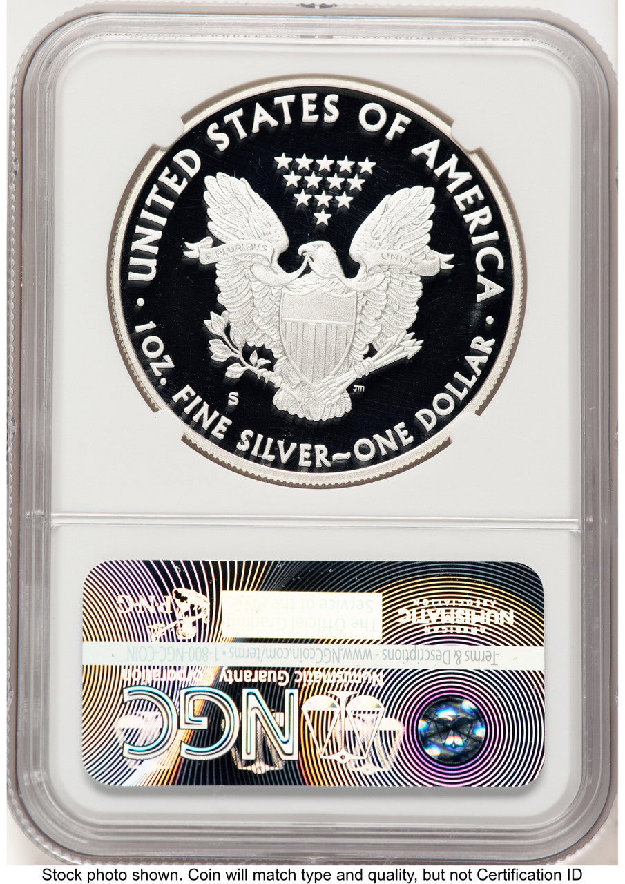 2012-S Proof Silver Eagle Coin & Currency Set 1 oz John Reagan Bust Art NGC PF70 Mercanti