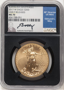 2017-W Burnished Gold Eagle 1 oz ER NGC MS70 Ed Moy