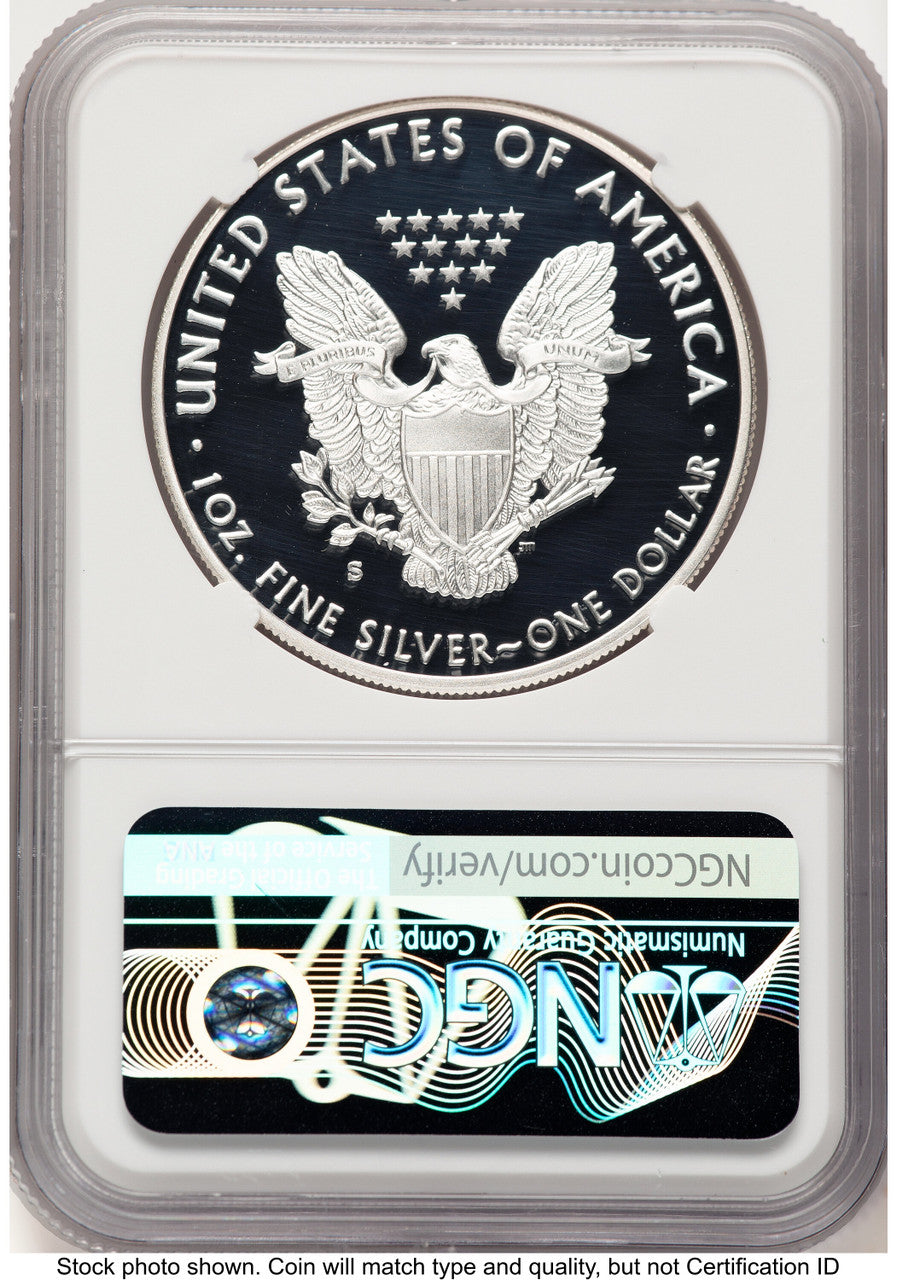 2018-S Proof Silver Eagle 1 oz FDI John NGC PF70 Mercanti