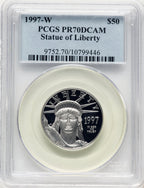 1997-W Proof Platinum Eagle 1/2 oz Blue Label PCGS PR70