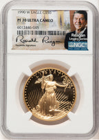 1990-W Proof Gold Eagle 1 oz Reagan Legacy Series NGC PF70