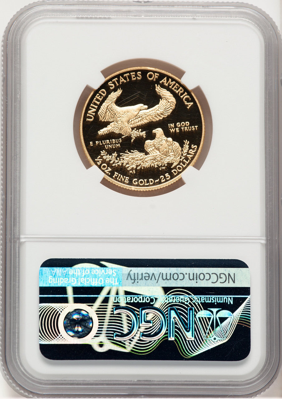 2017-W Proof Gold Eagle 1/2 oz 2020 West Point Mint Hoard Reagan Bust Art NGC PF70