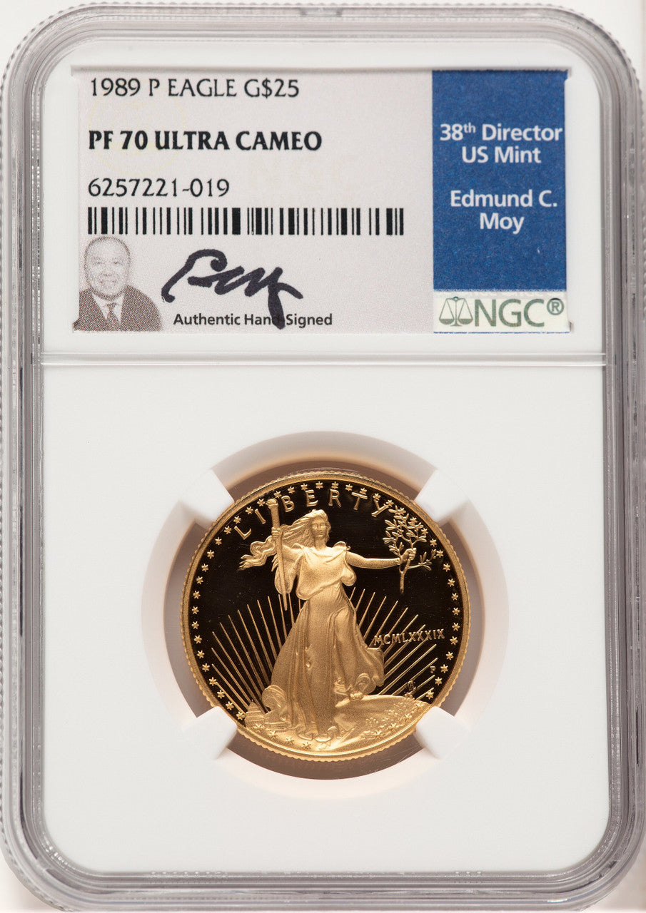 1989-P Proof Gold Eagle 1/2 oz NGC MS70 Ed Moy