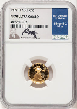 1989-P Proof Gold Eagle 1/10 oz NGC MS70 Ed Moy