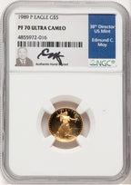 1989-P Proof Gold Eagle 1/10 oz NGC MS70 Ed Moy