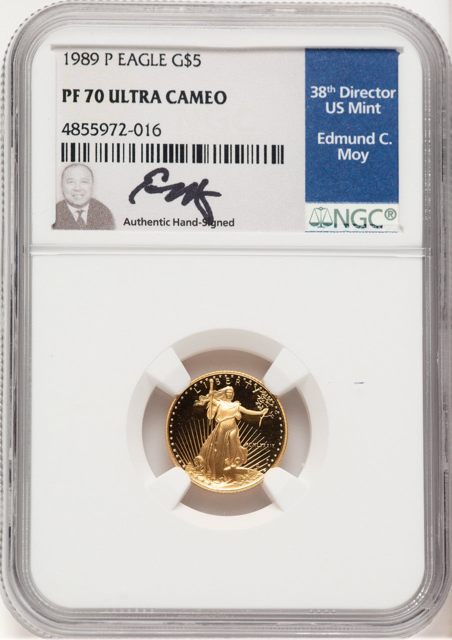 1989-P Proof Gold Eagle 1/10 oz NGC MS70 Ed Moy