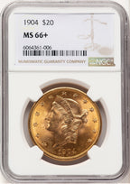 1904 $20 Liberty Liberty Double Eagle NGC MS66+